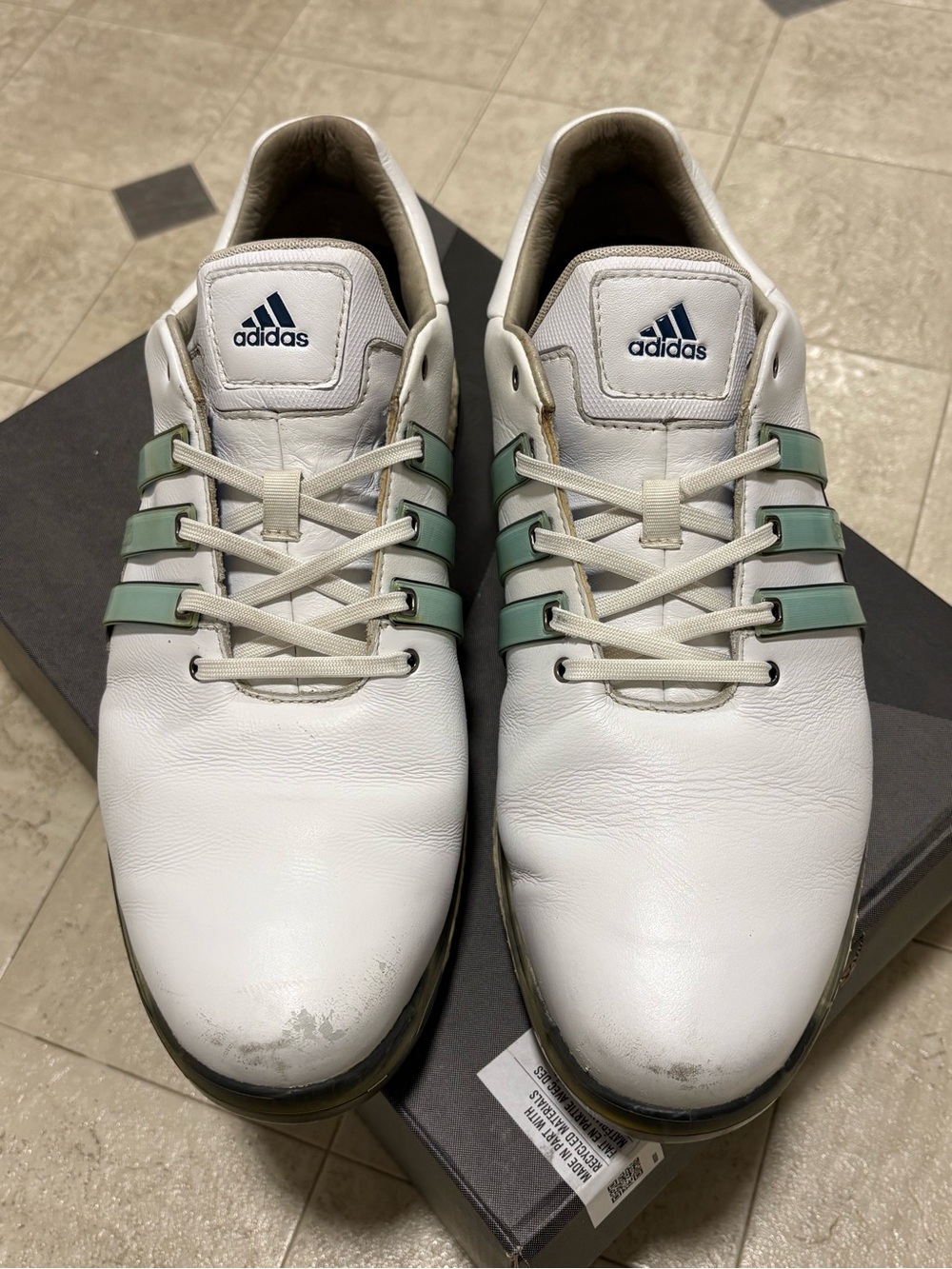 ADIDAS TOUR 360 BOOST GOLF SHOES 2017 SIZE 11 WHITE BLUE Q44938 - Picture 4 of 12